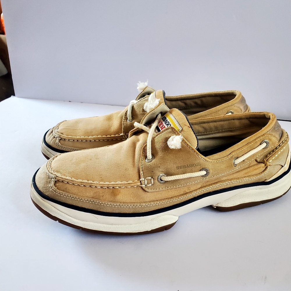 Sperry Sebago Dockside Men's Tan Boat Shoes Size 10 1/2 Tan Color - Picture 3 of 12